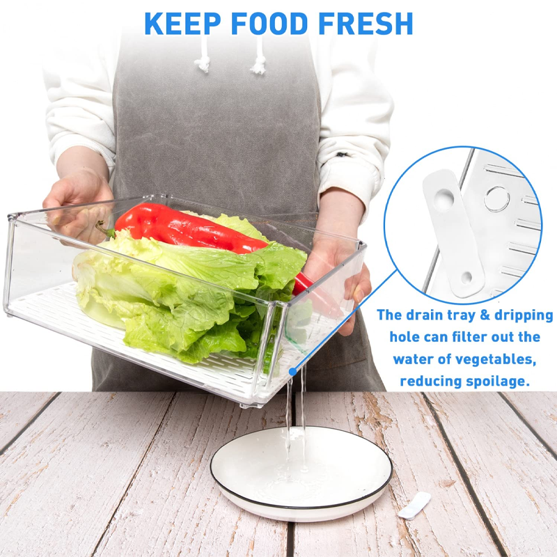 Refrigerator Storage Box, Stackable Refrigerator Storage Container with Lid, BPA-Free - Image 3