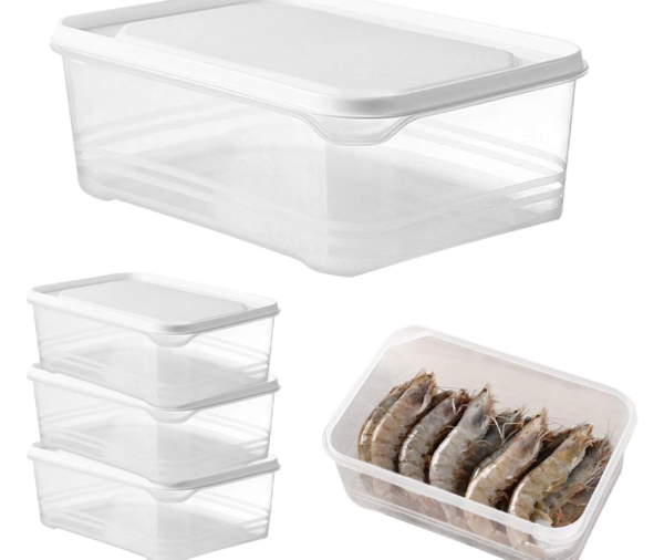 Plastic Refrigerator Storage Box, Durable and Stackable, with Lid, Suitable for Refrigerator Use