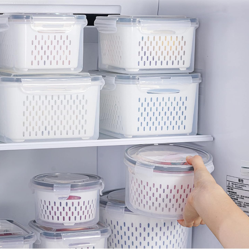 3-Pack Refrigerator Food Storage Containers with Lids, BPA-Free Plastic Food Storage Boxes - Image 2