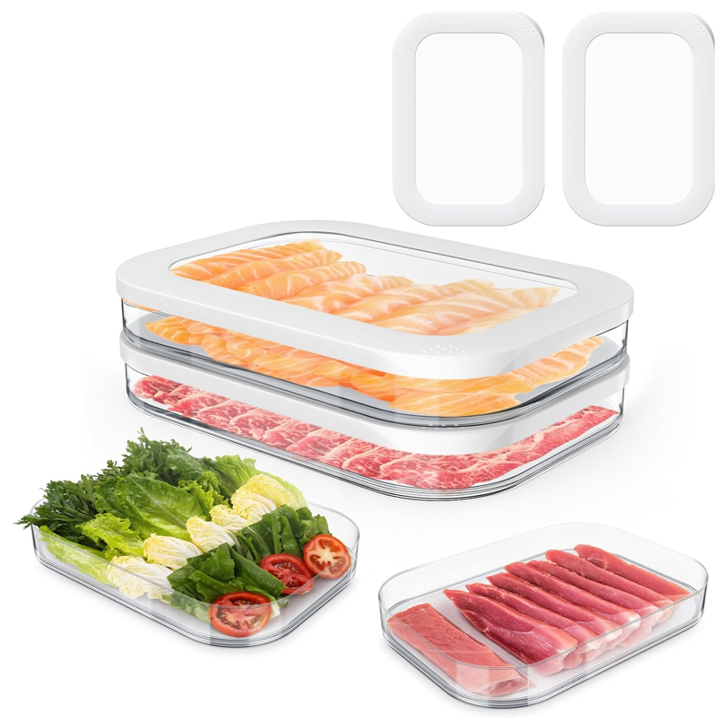 Refrigerator Deli Container, Stackable Food Storage Container, Food Storage Box with Lid