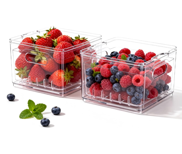 Transparent Food Storage Container, Refrigerator Storage Box, Suitable for Storing Fruits in the Refrigerator