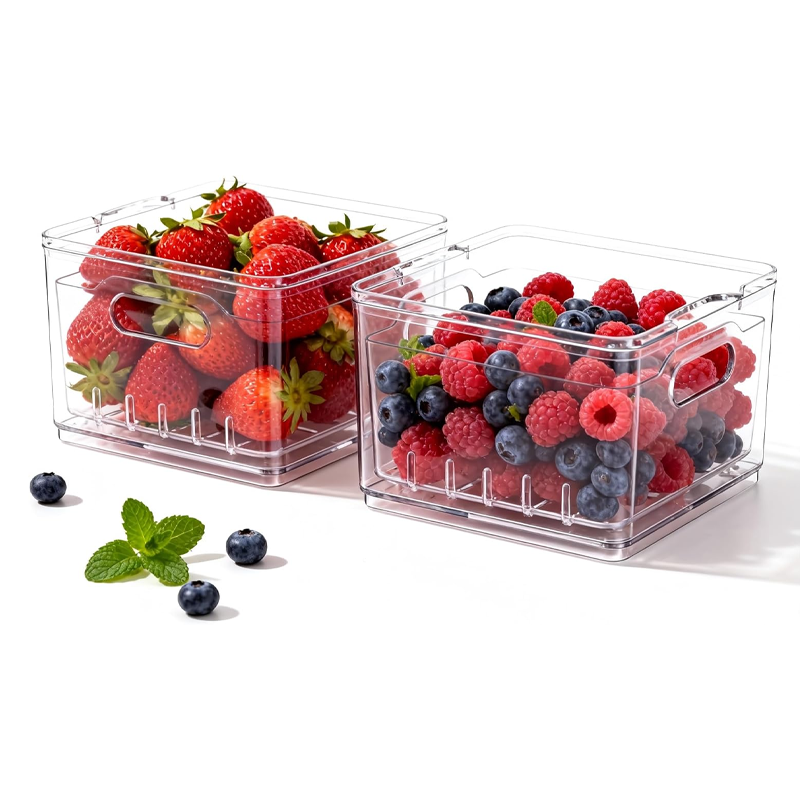 Transparent Food Storage Container, Refrigerator Storage Box, Suitable for Storing Fruits in the Refrigerator